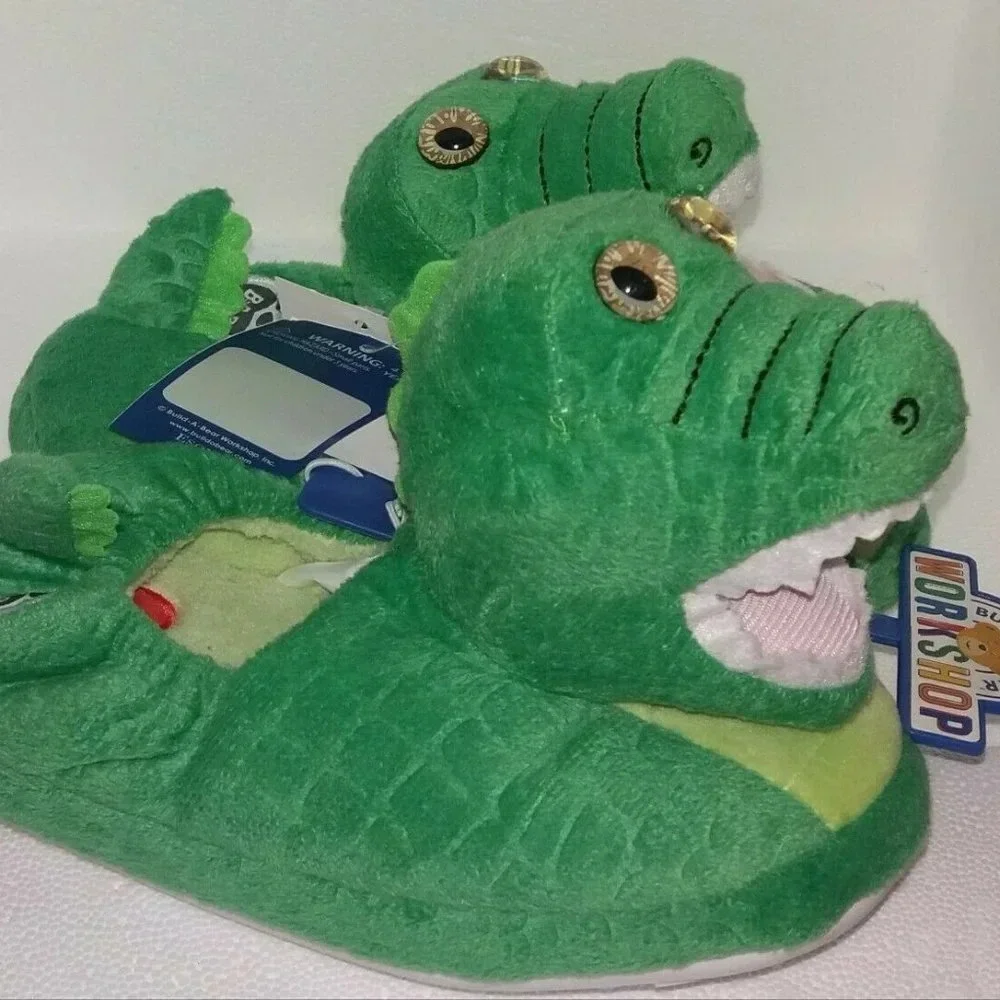 NEW Build A Bear Character Slippers - Green Gator